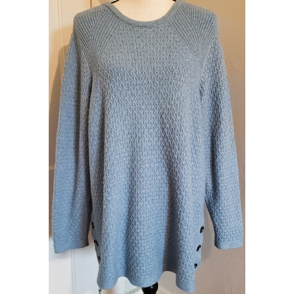 J Jill Knit Sweater Blue Plus Size 
